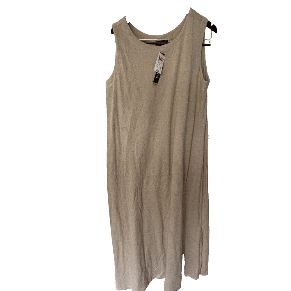 NWT Style & Co.l Linen Blend sleeveless dress tan/beige 2X